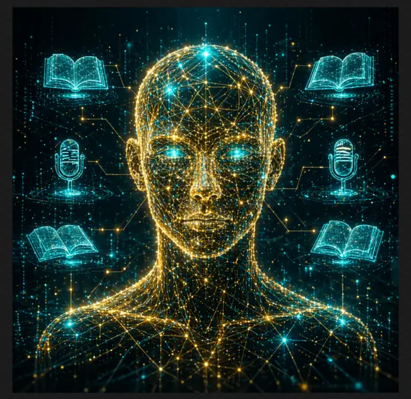 Software AVATAR IA para entrenamiento en oratoria: busto digital con conexiones neuronales para análisis multimodal y aprendizaje asíncrono en EdTech.